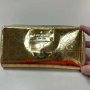 Kate Spade Wallet Shiny Gold EUC